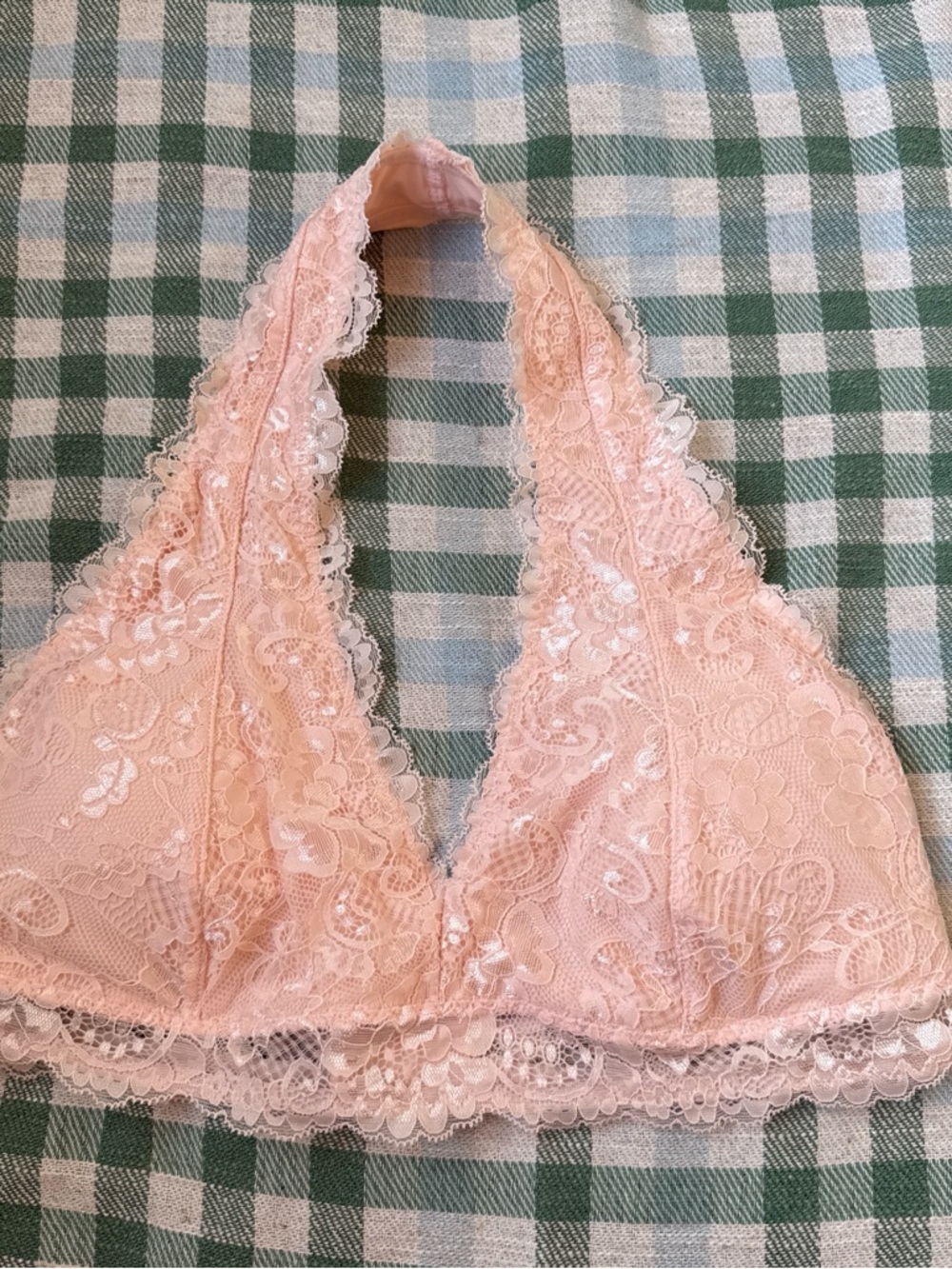 miami Peach Lace Halter Bralette